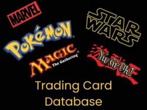 Trading Card Logo with YuGiOh Pokemon Magic the Gathering, Star Wars and Marvel